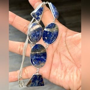 Beautiful Large Pieces of Natural Navy Sodalite Necklace